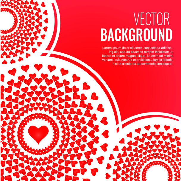 Beautiful modern creative abstract background with red  hearts.  - Διάνυσμα, εικόνα