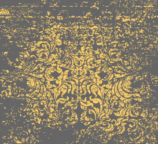 Zlato květinové grunge styl - Vektor, obrázek