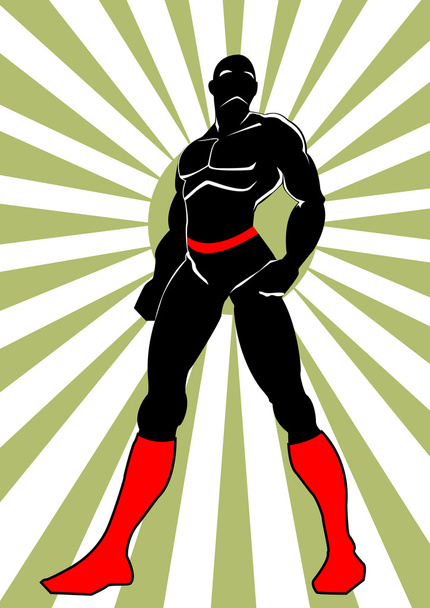 Herói em preto na ação 2
 - Vetor, Imagem