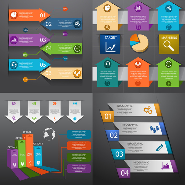Business infographic template set Vector illustration eps 10 can - Vektor, obrázek