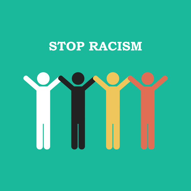 Detener el racismo icono. Juntos contra el racismo
. - Vector, imagen