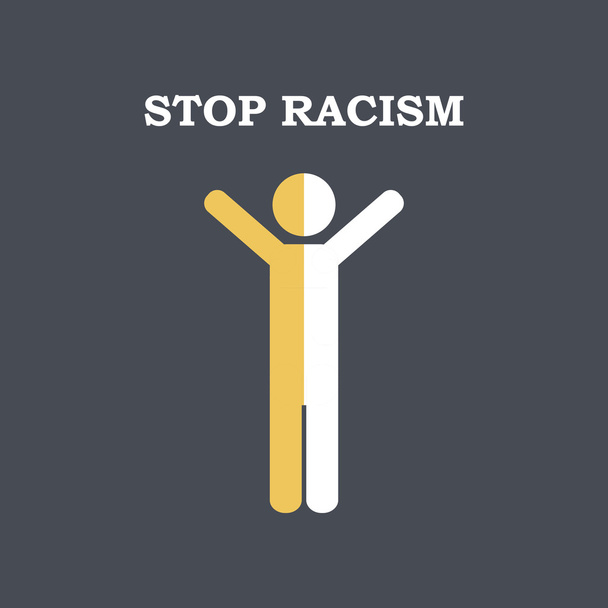 Pare o ícone do racismo. Figura de vara dividida em dois representando a raça eq
 - Vetor, Imagem