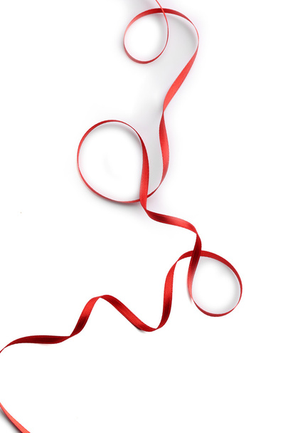 Red ribbon isolated on white - 写真・画像