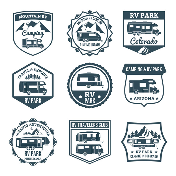 emblemas de veículos recreativos
 - Vetor, Imagem