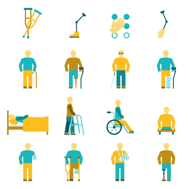Conjunto de iconos de personas con discapacidad
 - Vector, Imagen