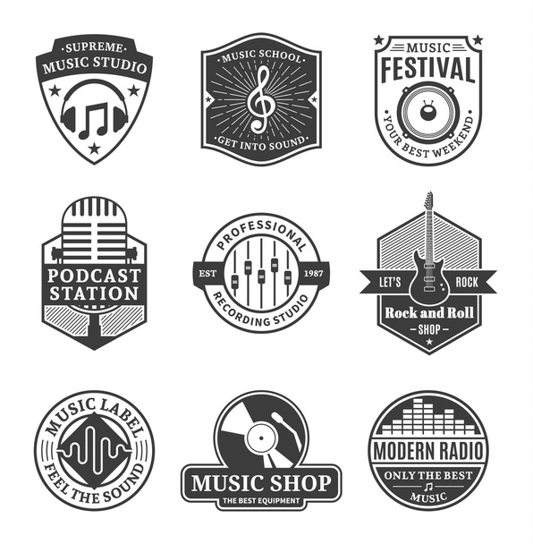Set of Vector Music Logo, Icons and Design Elements - Διάνυσμα, εικόνα