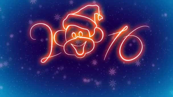 2 animációs film karaktere, az advent a majom, 2016-ban. Kék baground - Felvétel, videó