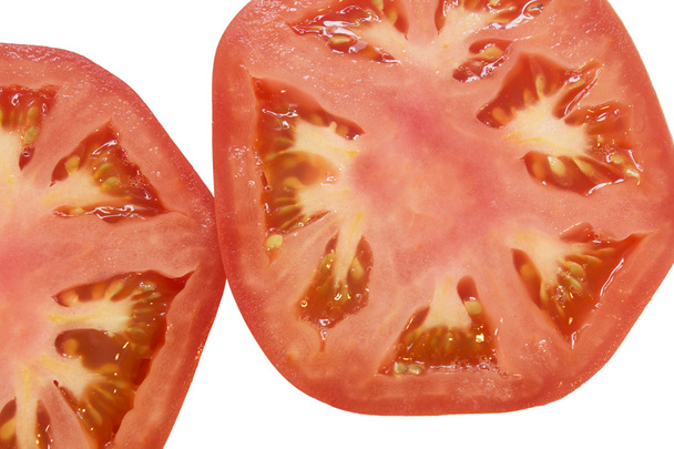 halb rote Tomate weißer Hintergrund - Foto, Bild