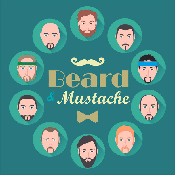 Beard and mustache - Vector, Imagen