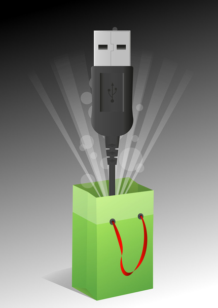 torba na USB - Wektor, obraz