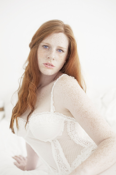 Portrait of beautiful Freckled redhead - Foto, Imagem