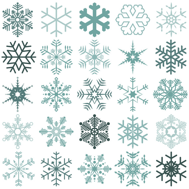 snow flakes collection - Vector, Image