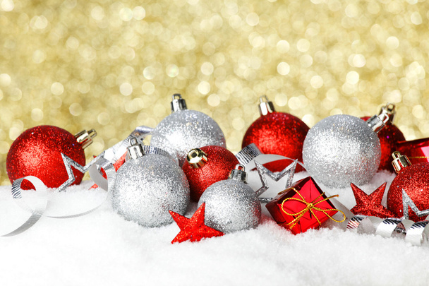 Christmas balls on snow - Foto, Imagen