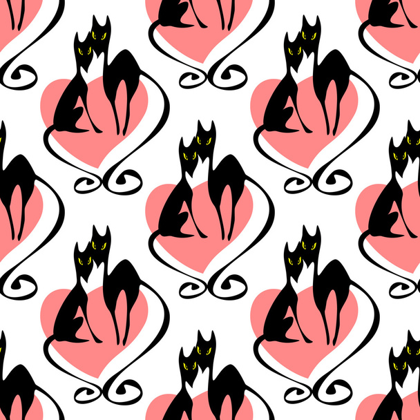 cats seamless pattern - Vecteur, image