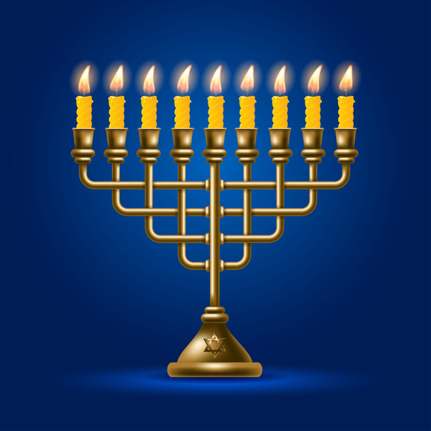 Tarjeta de felicitación para Happy Hanukkah
 - Vector, Imagen