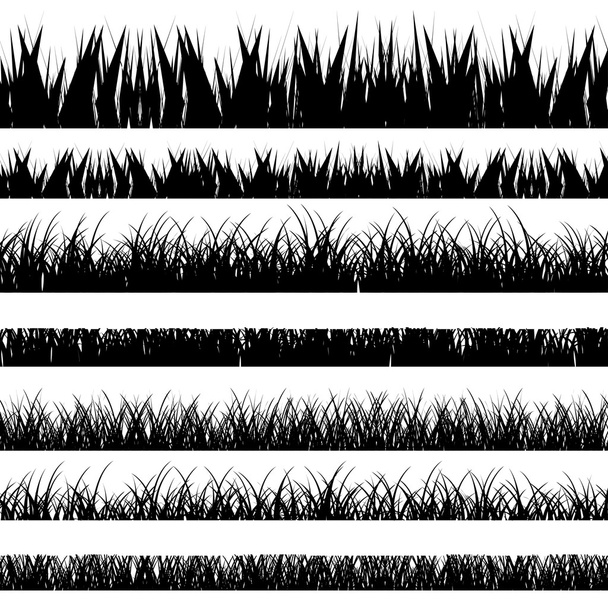 Vector illustration. Set with realistica grass. Nature. - Vektör, Görsel