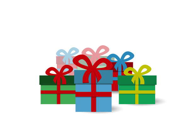 Pile of colorful presents - can be used for birthday, chrismass or other celbrations - Vector, Image