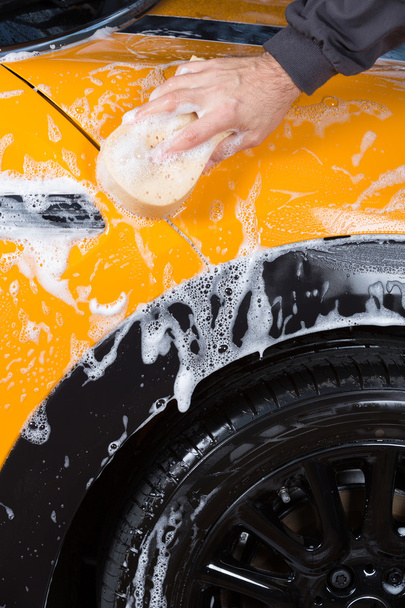 Car washing with soap - Foto, Imagem