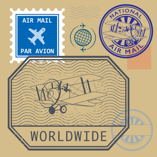 Set of air mail symbols - Vecteur, image