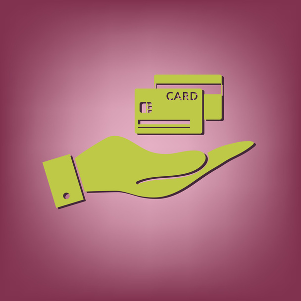 hand holding credit card - Vecteur, image