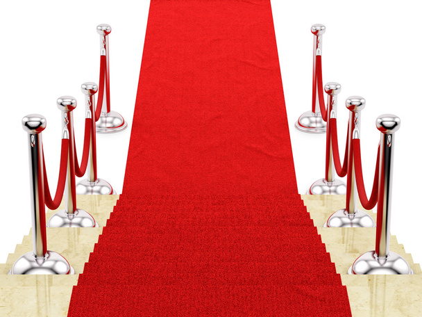 Stojaki srebrny i czerwony dywan - Zdjęcie, obraz