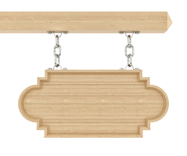 Representación de un letrero de madera, aislado en blanco
 - Foto, imagen