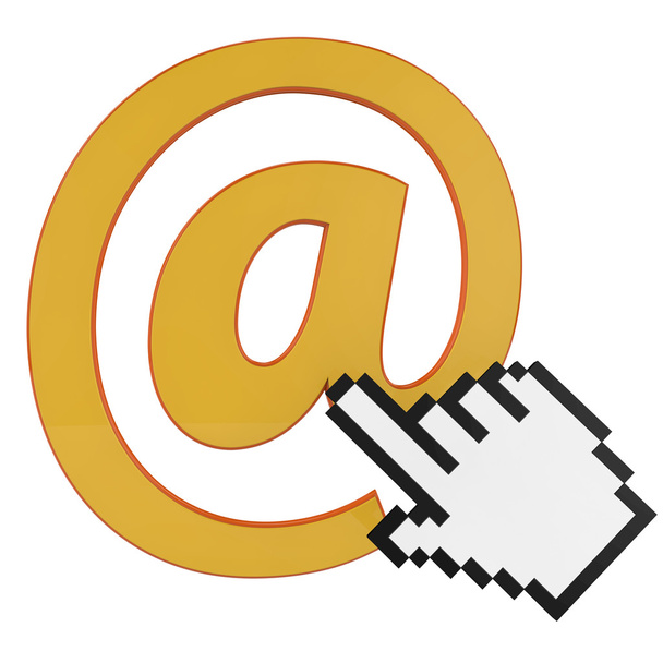 E-mail symbol i dłoń ikona - Zdjęcie, obraz