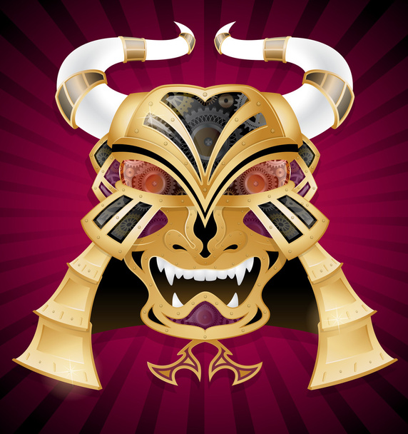 Samurai Warrior Face Mask. - Vector, Image