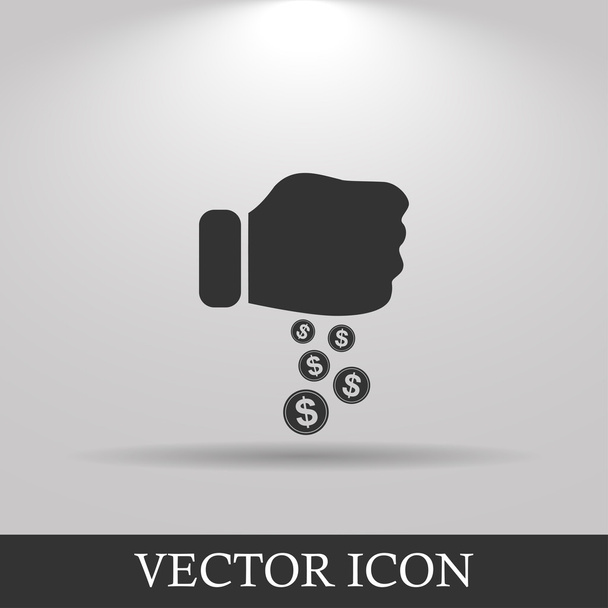 pictograph a pénzzel a kezében - Vektor, kép