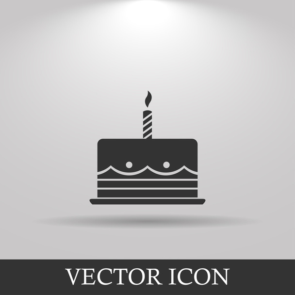 verjaardag cake web pictogram - Vector, afbeelding