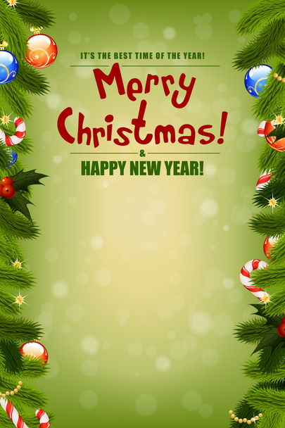 Christmas background with fir twigs - Vector, Image