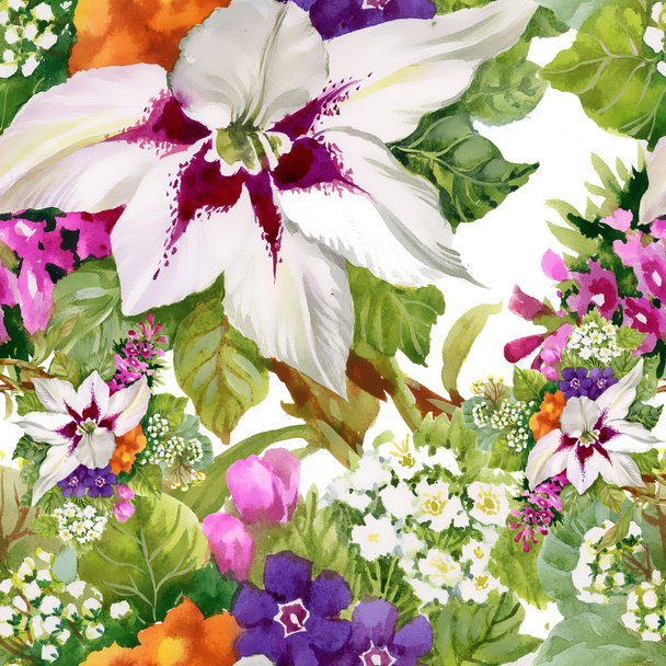 garden blooming colorful flowers - Foto, afbeelding