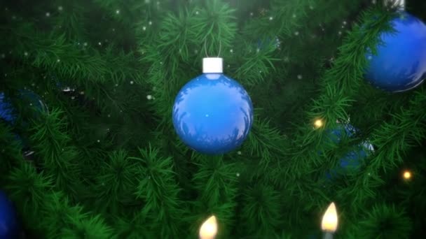 Nieuwe jaar boom met ballen en gloeilampen - Video