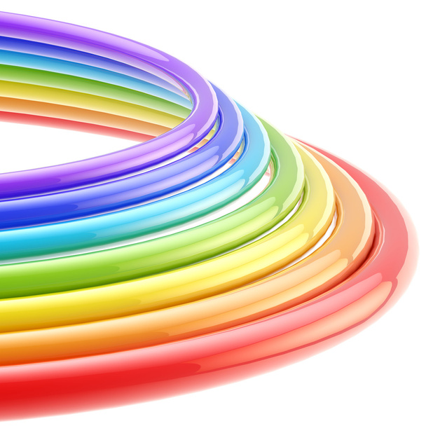 Abstract background: rainbow colored rings - Zdjęcie, obraz
