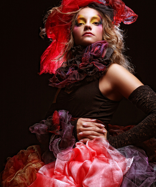 Fashion shot of woman in doll style - Foto, Imagem