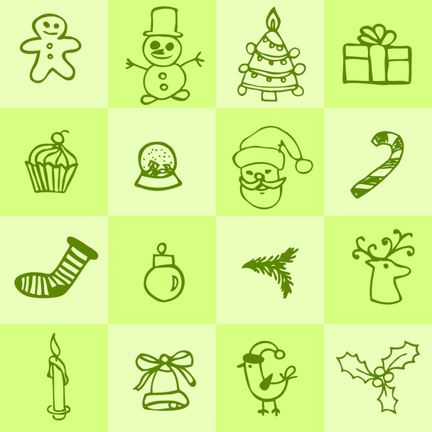 Christmas vector icons set - Vector, Image