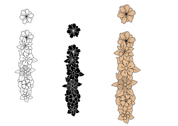 Letra mayúscula floral vintage I en variaciones
 - Vector, Imagen