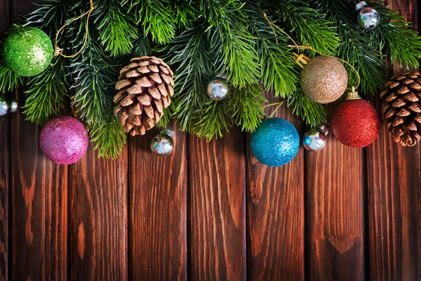 christmas decorations on table - Φωτογραφία, εικόνα