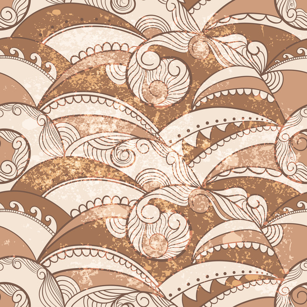 Vector seamless pattern with ethnic sea ornament - Vektor, kép