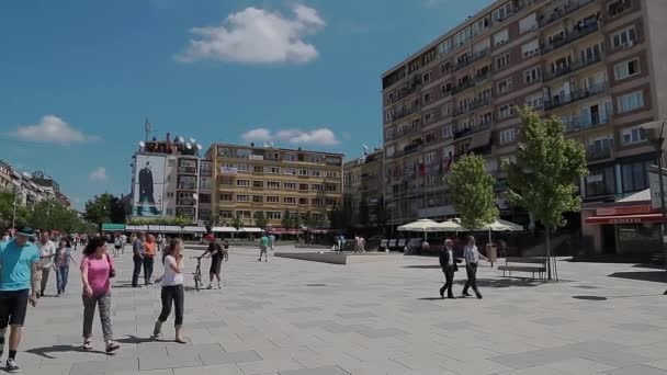 Mother Teresa street in Pristina - Imágenes, Vídeo