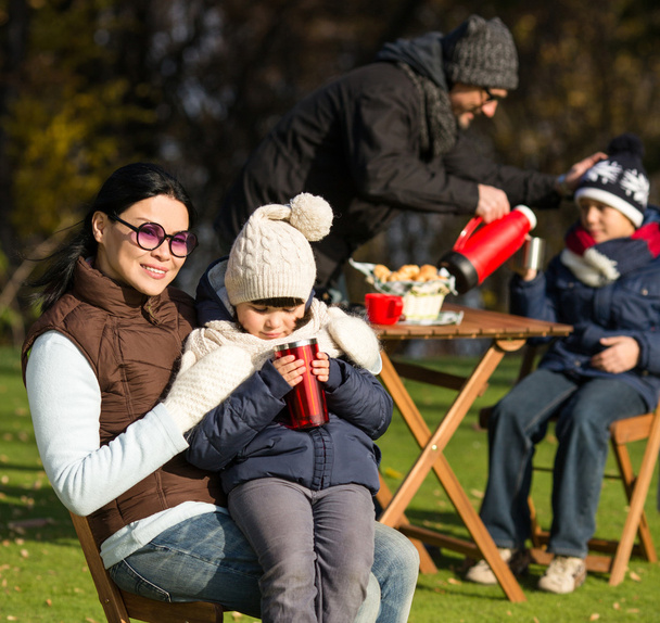 Young family on a picnic - Zdjęcie, obraz