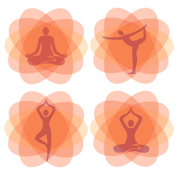 Yoga_positions_backgrounds - Vektor, kép