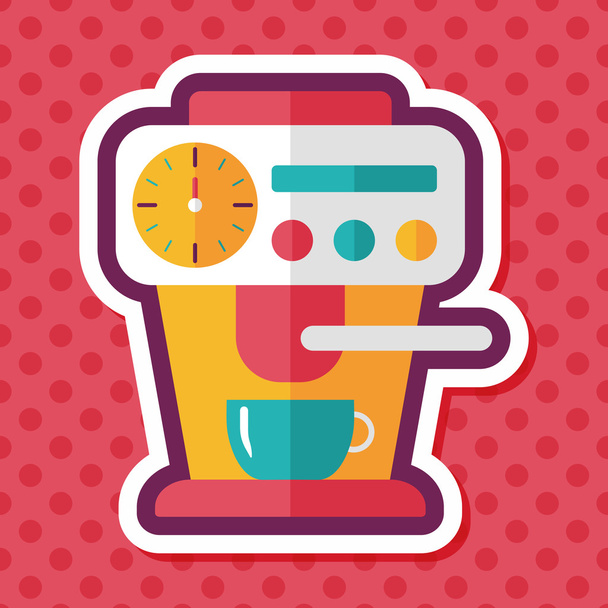 coffee machine flat icon with long shadow,eps10 - Vector, Imagen