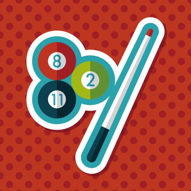 billiards flat icon with long shadow,eps10 - Vector, imagen