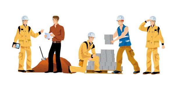 pracowników budowlanych - Wektor, obraz