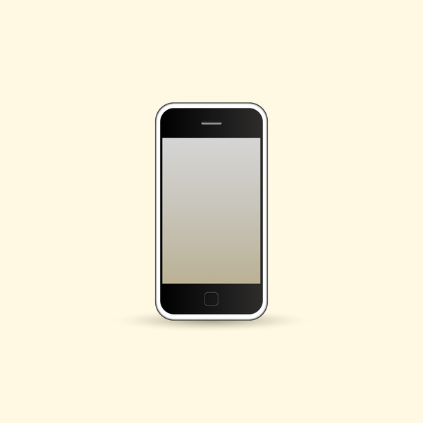 Realistic mobile phone with blank screen isolated on white background - Vector, Image