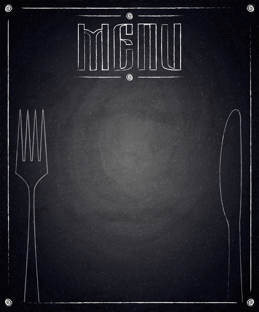 Меню ресторана на фоне черной доски
 - Вектор,изображение