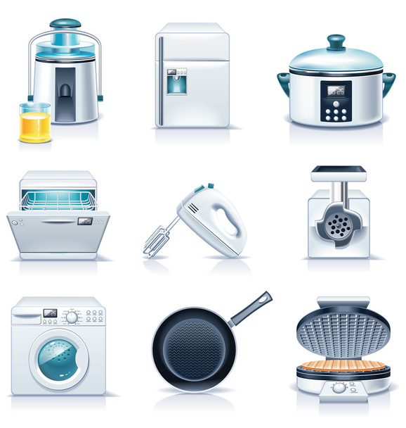 Iconos de electrodomésticos vectoriales. Parte 3
 - Vector, imagen