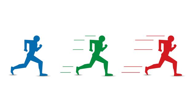 διαφορετικά επίπεδα της ανθρώπινης τρέχοντας ταχύτητα - Διάνυσμα, εικόνα