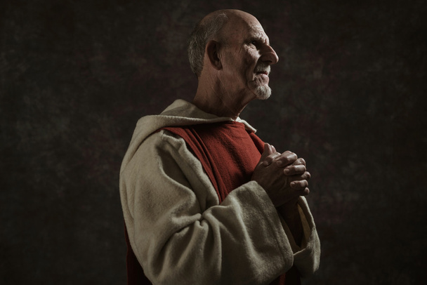 Side view portrait of wishing monastic. - Fotografie, Obrázek